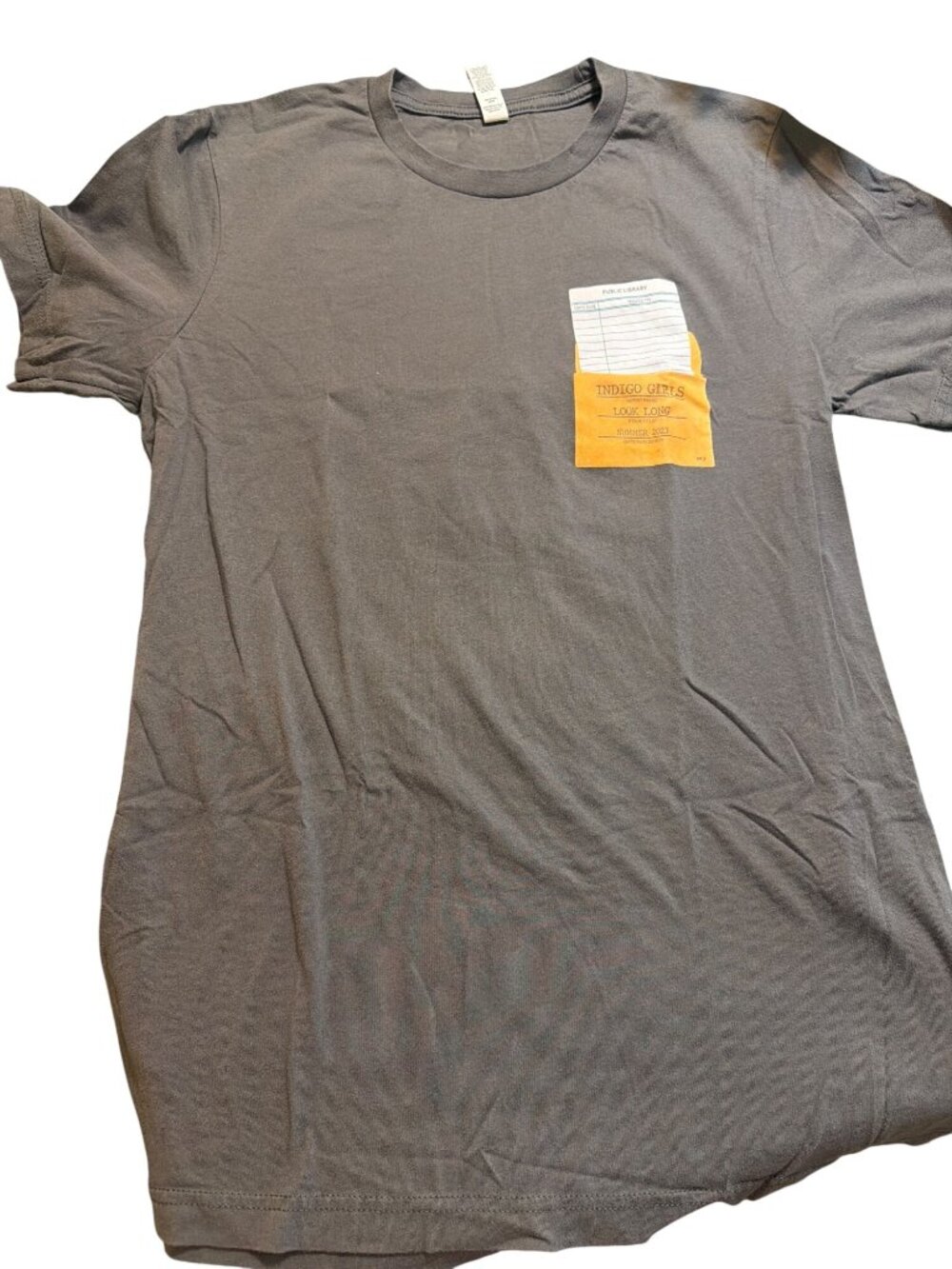RARE Indigo Girls Look Long Banned Books Concert Tour Shirt 2023 Gray Canvas M